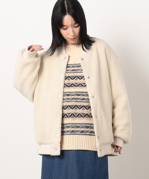 ブルゾン アウター 「リバーシブル」中綿キルトボアブルゾン  