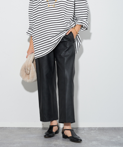 plage（プラージュ） パンツ フェイクレザー EASY パンツ レディース