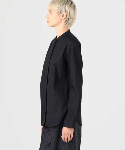 新品 デプレ ブラウス 長袖 シャツ ブラック DESPRES トゥモローランド シルクストレッチサテン レギュラーカラーシャツ｜トゥモローランド