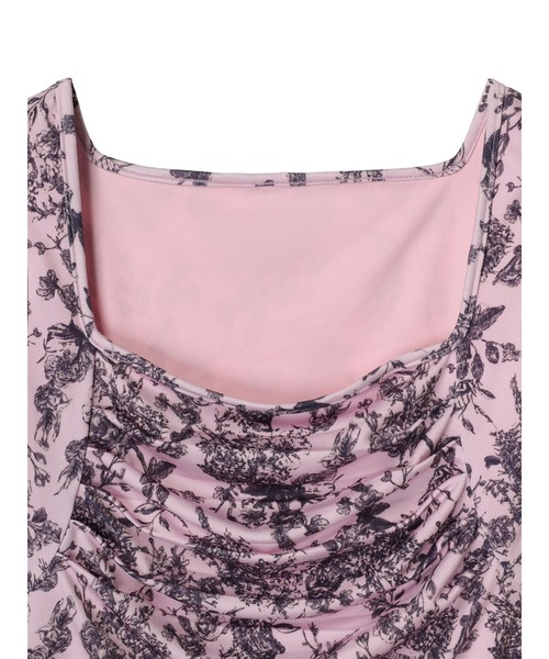DURAS（デュラス） タンクトップ ノースリーブ Flower pattern top