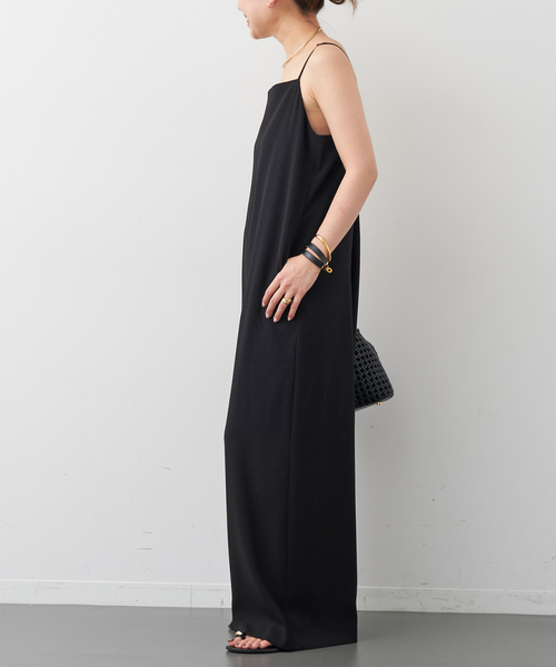 Deuxieme Classe black アセテートオールインワン　38 Deuxieme Classe black アセテートオールインワン38