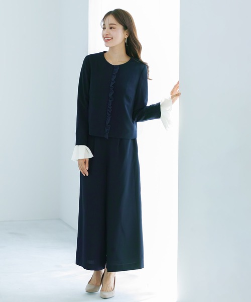 プラステ　セットアップ　ノーカラー　ジャケット　パンツ　洗える　ストレッチ　ゴム PLST(プラステ)公式 | テックストレッチノーカラージャケット