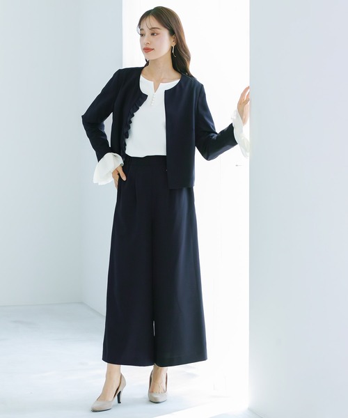 プラステ　セットアップ　ノーカラー　ジャケット　パンツ　洗える　ストレッチ　ゴム PLST(プラステ)公式 | テックストレッチノーカラージャケット