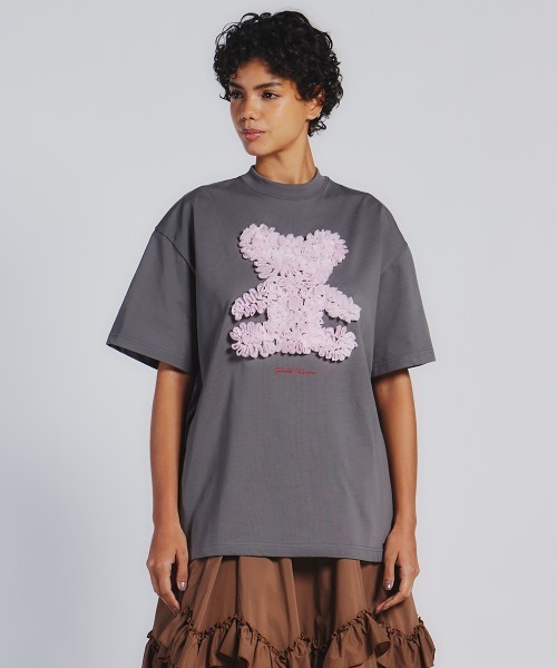 タグ付き✨24SS ダブルスタンダードクロージング レース刺繍ピンクベアTシャツ DOUBLE STANDARD CLOTHING tシャツ レース刺繍ピンクベアTシャツ