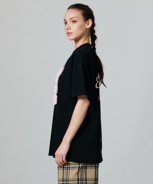 DOUBLE STANDARD CLOTHING tシャツ レース刺繍ピンクベアTシャツ