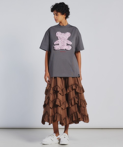 タグ付き✨24SS ダブルスタンダードクロージング レース刺繍ピンクベアTシャツ DOUBLE STANDARD CLOTHING tシャツ レース刺繍ピンクベアTシャツ