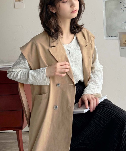試着のみ　本藍染　ＪＫ　ベスト　ジレ J by blue ベスト ジレ ペプラムニットベスト レディース
