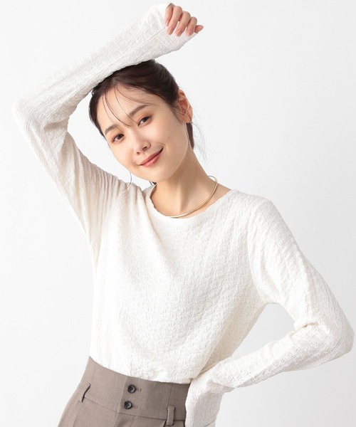 GLOBAL WORK tシャツ MATINEE LINE/シャーリングクルーロング