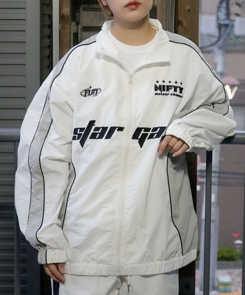 Starting Over ナイロンジャケット front embroidery piping