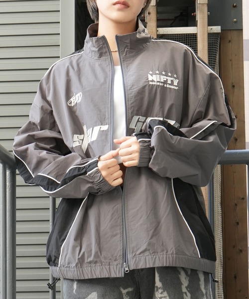 ジャケット・アウター stts2626 Starting Over ナイロンジャケット front embroidery piping