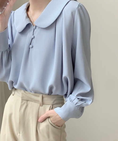 Anytime Songs（エニータイムソングス） ブラウス シャツ ビッグ 丸襟