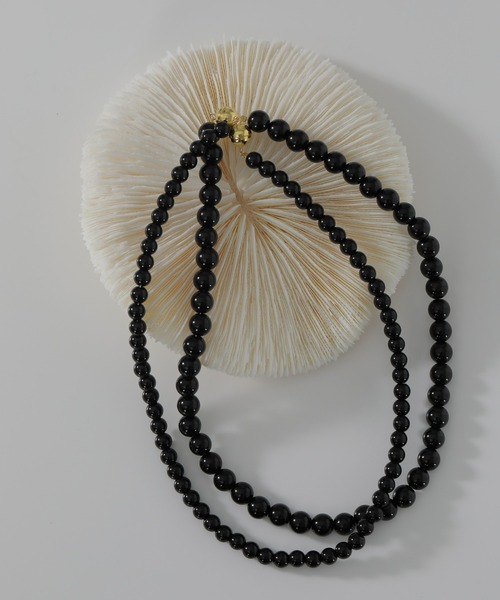 emesuelee ネックレス onyx carnelian necklace 6mm レディース