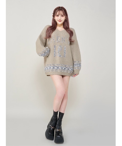 Darich ミックスカラーRDニットチュニック Darich ミックスカラーRDニットチュニック レディース