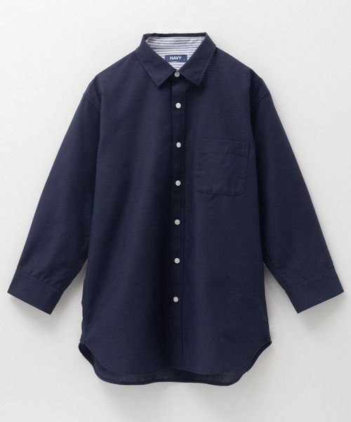 NAVY シャツ NAVY COOLMAX リネン七分袖シャツ メンズ レディース