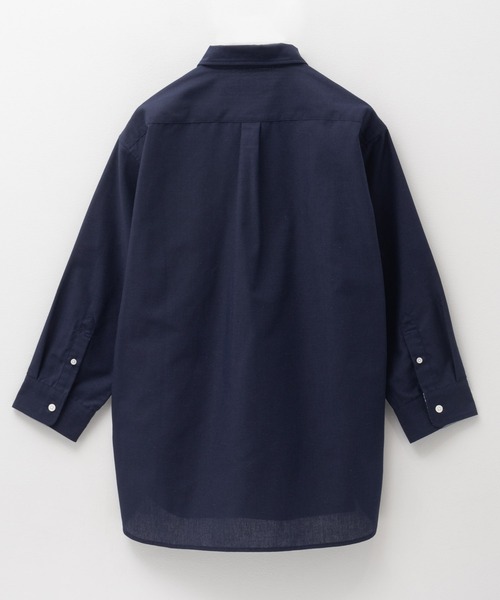 【未使用】リネンシャツ/ネイビー/39 NAVY シャツ NAVY COOLMAX リネン七分袖シャツ メンズ レディース