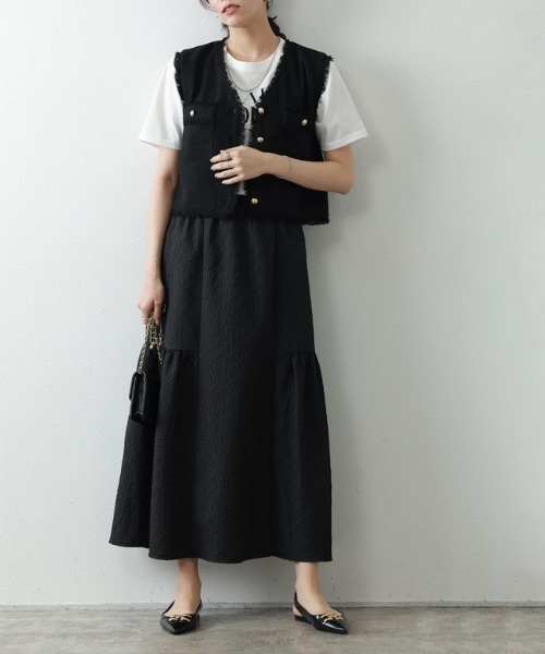 Pierrot スカート ジャカードギャザーフレアスカート : ZOZOTOWN