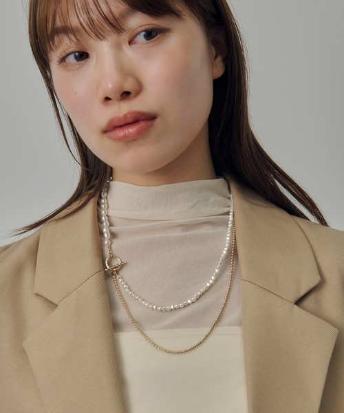 GOLDY（ゴールディ） ネックレス パール × チェーン マンテル