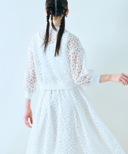 audie a muses プチフラワー刺繍カーディガン Audie a Muses カーディガン 「セットアップ対応」プチフラワー
