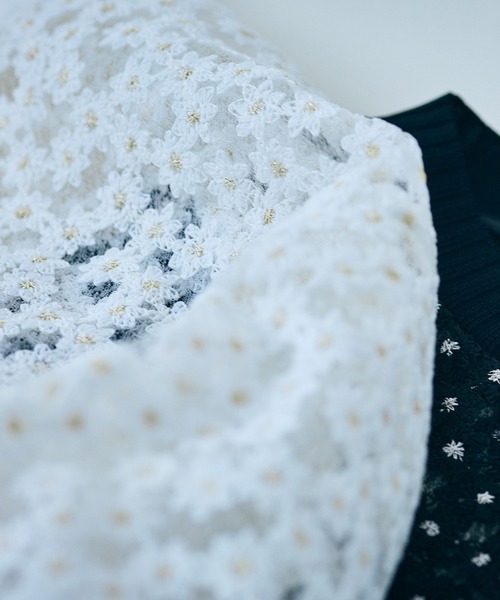audie a muses プチフラワー刺繍カーディガン Audie a Muses カーディガン 「セットアップ対応」プチフラワー