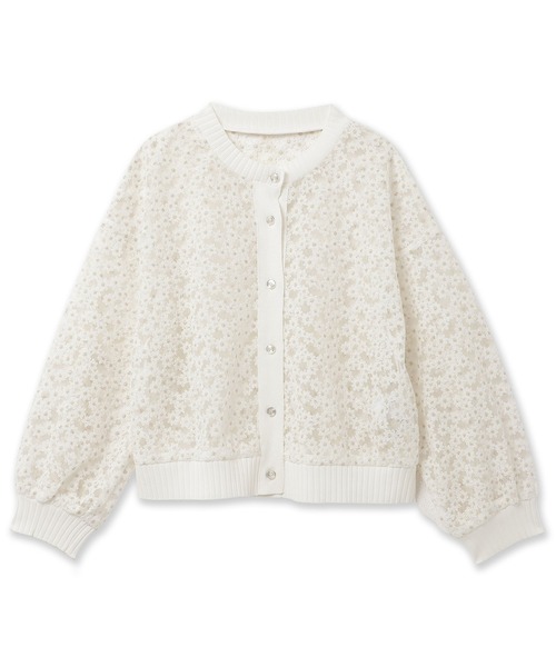 audie a muses プチフラワー刺繍カーディガン Audie a Muses カーディガン 「セットアップ対応」プチフラワー