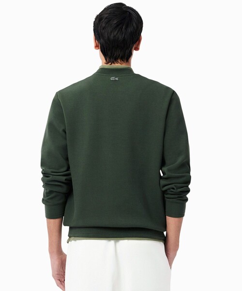 LACOSTE ゴルフ　ラコステ モックネック スウェット トレーナー グリーン LACOSTE（ラコステ） トレーナー スウェット トーン・オン・トーン