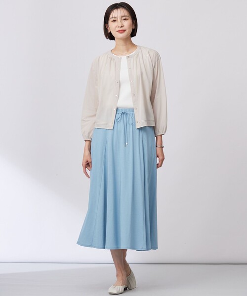【新品タグ付き】ジェイプレス　 ネイビー フレアスカート ジェイ プレス レディス J.PRESS LADIES BAHARIYE SOLID