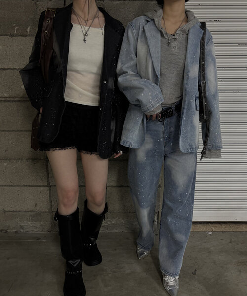 WHO'S WHO gallery ジャケット テーラードジャケット スプレー