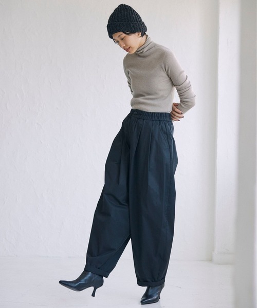 「BABYLONE」 タートルネックニット フリー オフホワイト レディース_画像3