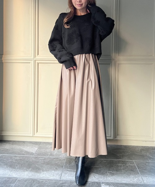 「JUNOAH」 長袖ニット MEDIUM アイボリー レディース_画像7