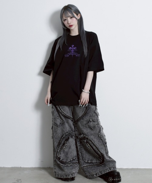 REFLEM tシャツ 「REFLEM/レフレム」クロス刺繍Tシャツ/ハーフ