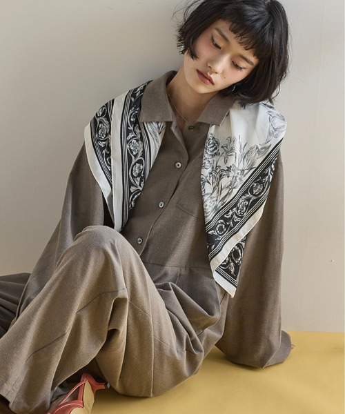 Vakt. ペイズリースカーフ THE Yon スカーフ バンダナ シルクタッチフラワーペイズリー