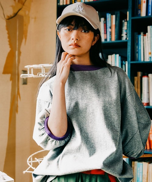 ★紙タグ付き★ nagonstans コットン天竺立体スリーブプルオーバー　白 ☆紙タグ付き☆ nagonstans コットン天竺立体スリーブプル