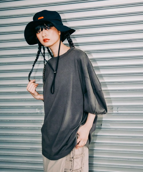★紙タグ付き★ nagonstans コットン天竺立体スリーブプルオーバー　白 niko and… tシャツ 「MODE NORM CORE」 コットン天竺3Dスリーブ