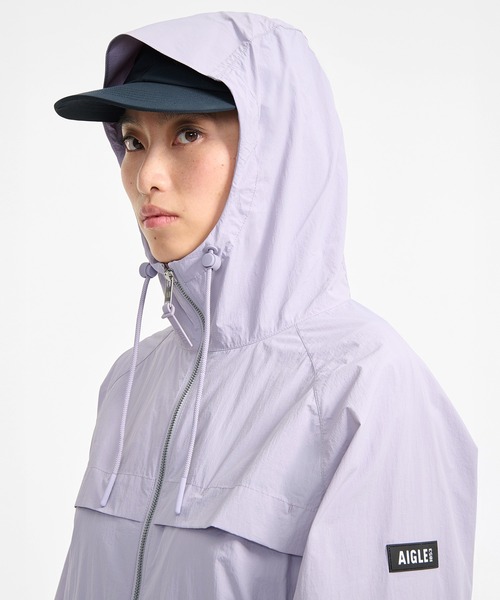 【 XLサイズ 】 AIGLE / 撥水性・UVカット 機能 / ライトウェイト マウンテンーパーカー ジャケット / ブルー エーグル フード 撥水 UVカット ソーラーパック パッカブルフーデッドジャケット