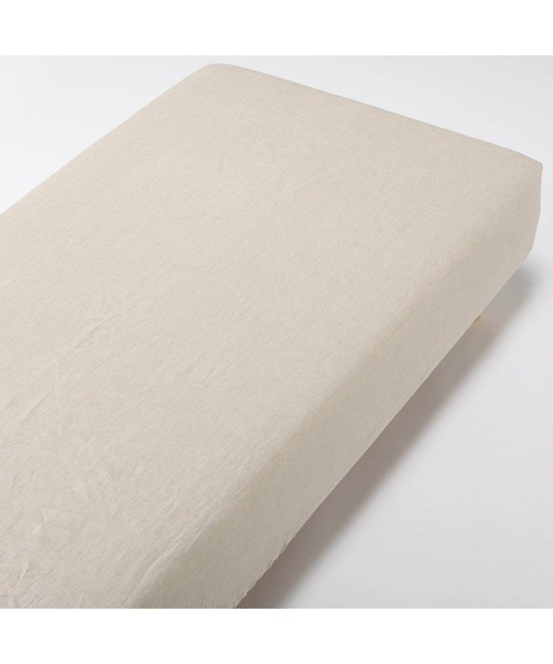 無印良品（MUJI） ベッド 寝具 麻平織 ボックスシーツ・SD 120