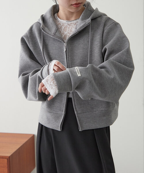 「Omekashi」 ジップアップパーカー FREE ネイビー レディース NAVY（ファッション） パーカー ジップパーカー レディース 接触