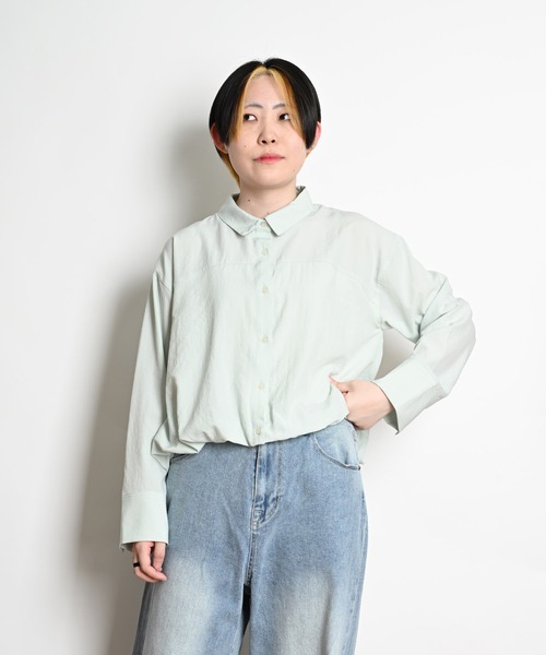 ブラウス シャツ 長袖バルーンシャツ レディース