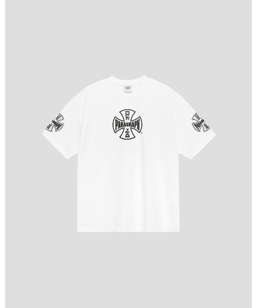tシャツ A'GEM/9 × .kom 「Paragraph/パラグラフ」Cross Logo T-Shirt /クロスロゴ Tシャツ レディース メ