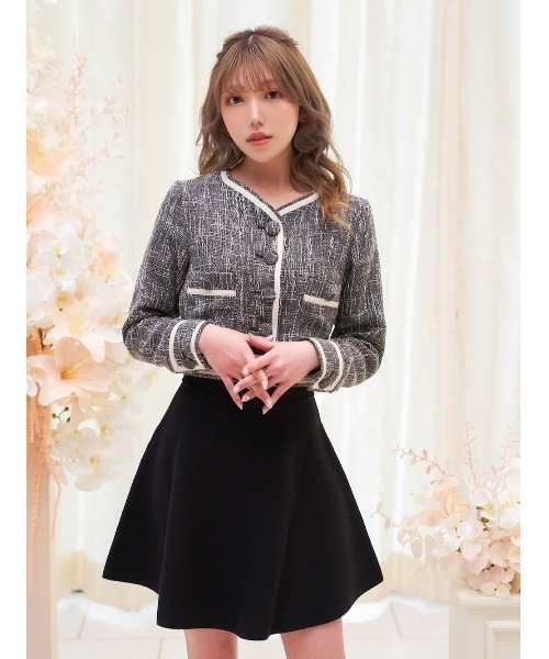 Darich（ダーリッチ） ツイードジャケット FREE ブラック レディース