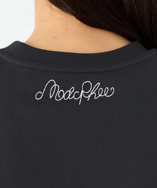 MACPHEE tシャツ ボタニカルエンブロイダリー ハーフスリーブT