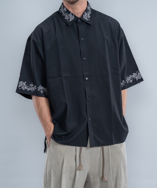 En serio TOKYO シャツ 半袖 半袖刺繍シャツ メンズ レディース