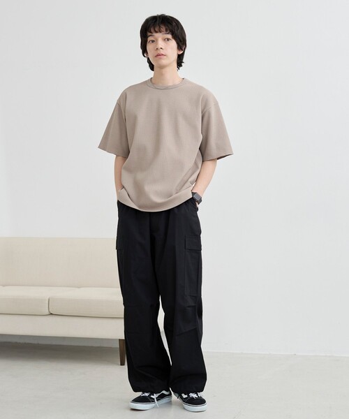coen（コーエン） tシャツ ワッフルショートスリーブTシャツ メンズ