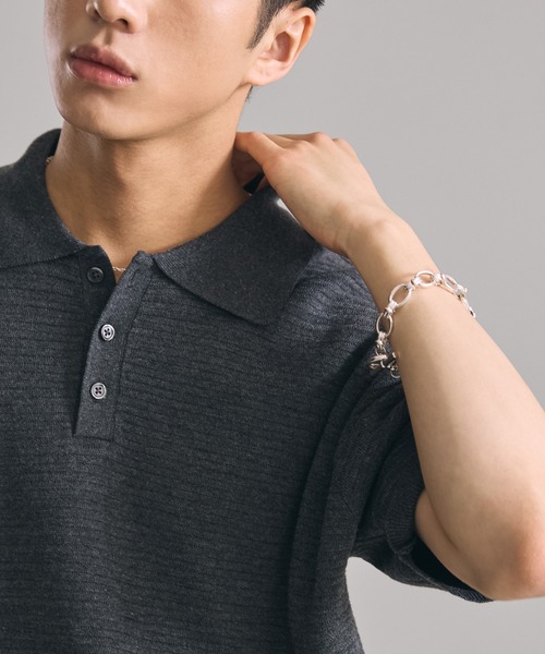 LUENNA アレルギー対応 ブレスレット Oval Double Ring Chain Bracelet