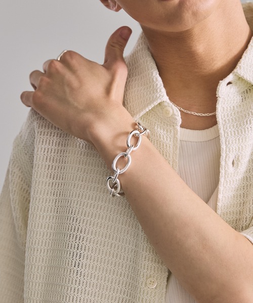 LUENNA アレルギー対応 ブレスレット Oval Double Ring Chain Bracelet