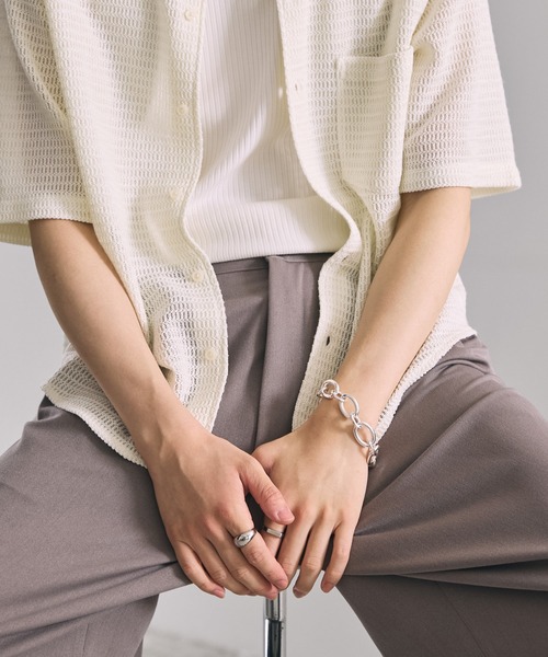 LUENNA アレルギー対応 ブレスレット Oval Double Ring Chain Bracelet