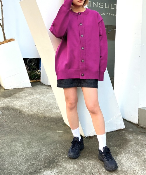 「Snap club」 ニットカーディガン L ブラウン レディース