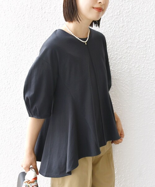 「SHIPS」 半袖カットソー ONE SIZE チャコールグレー レディース