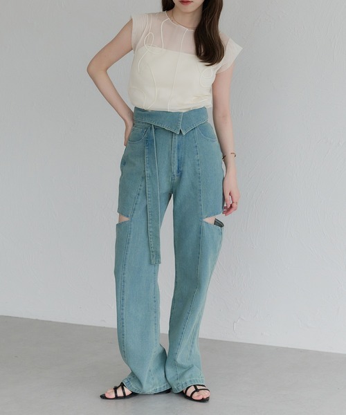 raffime（ラフィミー） ブラウス シャツ アソートシアーノースリーブ