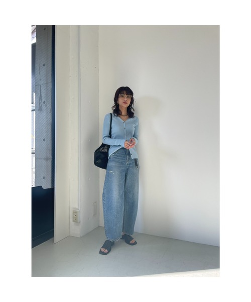88. Moussy ダメージ加工 ライトブルーデニムパンツ BLACK BY MOUSSY 「BLACK MOUSSY」 ダメージ加工デニムパンツ