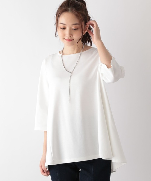 「GLOBAL WORK」 7分袖カットソー MEDIUM ブラック レディース